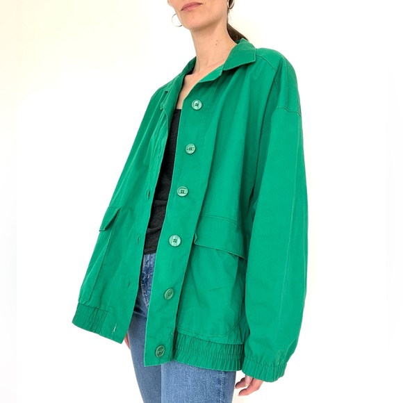 EUC Jaclyn Sport Vintage Green Windbreaker Jacket - Picture 3 of 5